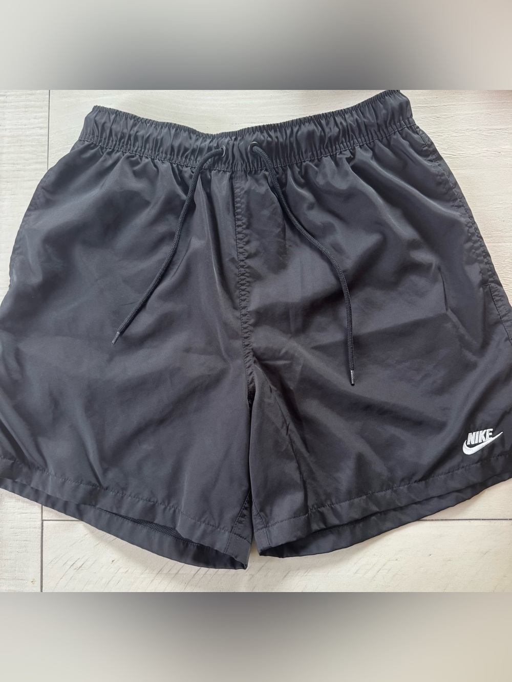 Nike Black Athletic Shorts with Drawcord and Logo